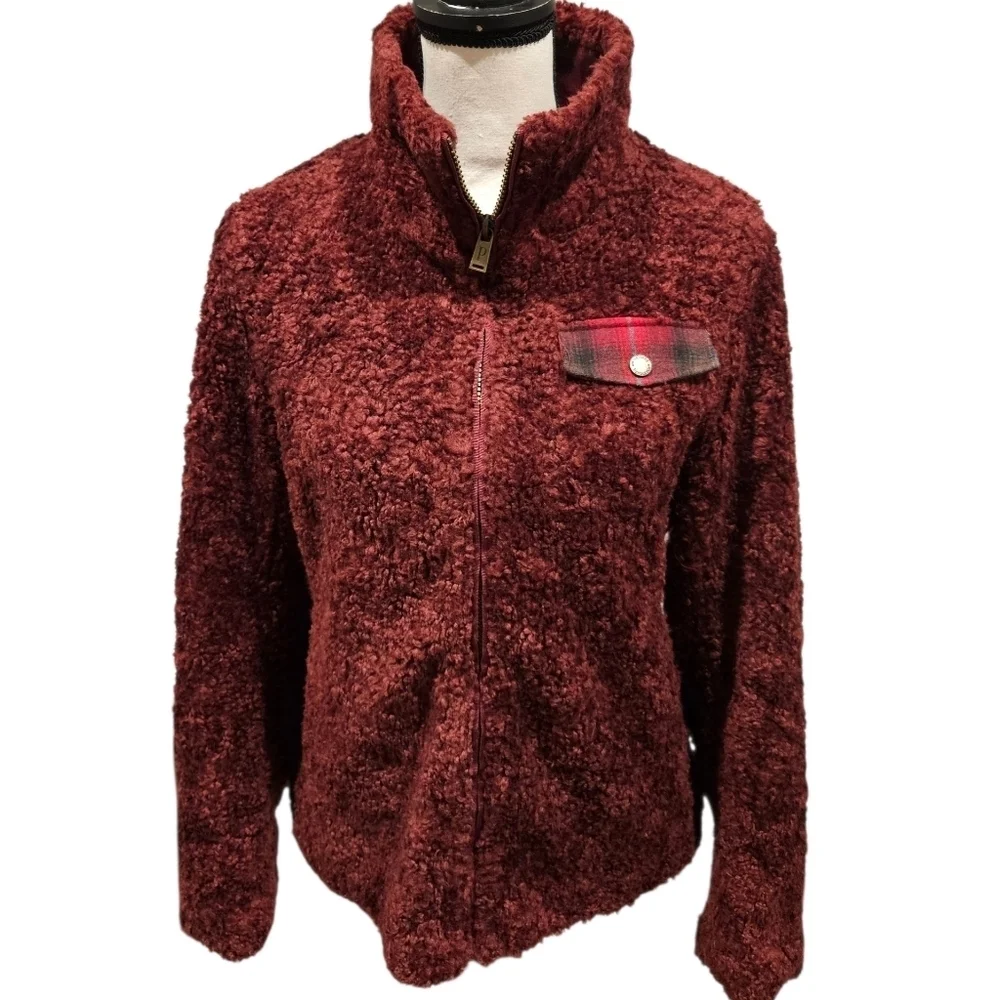Pendleton Women's Burgundy Wool Blend Teddy Jacket